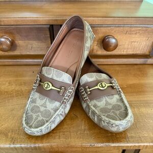 Coach Crosby Turnlock driver loafer signature logo leather buckle woman’s 9 flat